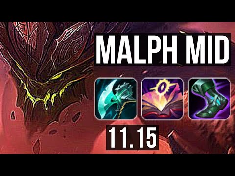 MALPHITE vs ZIGGS (MID) | 10/1/8, 1700+ games, 6 solo kills, 1.2M mastery | NA Master | v11.15