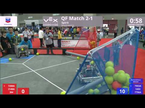 VEX Worlds 2016 - VRC MS Spirit - QF 2-1 (7268A 2148A 394) 278 vs 232 (7903A 169X 7756A)