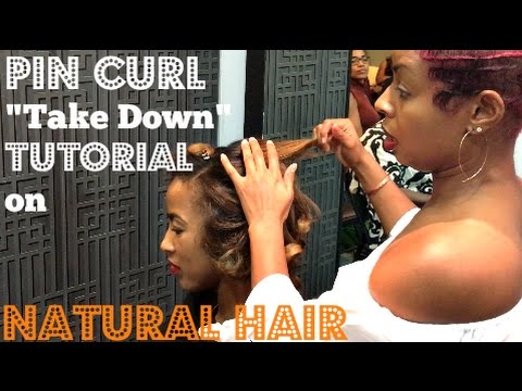 Pin Curl Tutorial Video: Take Down on Natural Hair