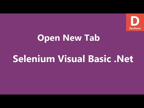 Selenium Visual Basic Net Open New Tab