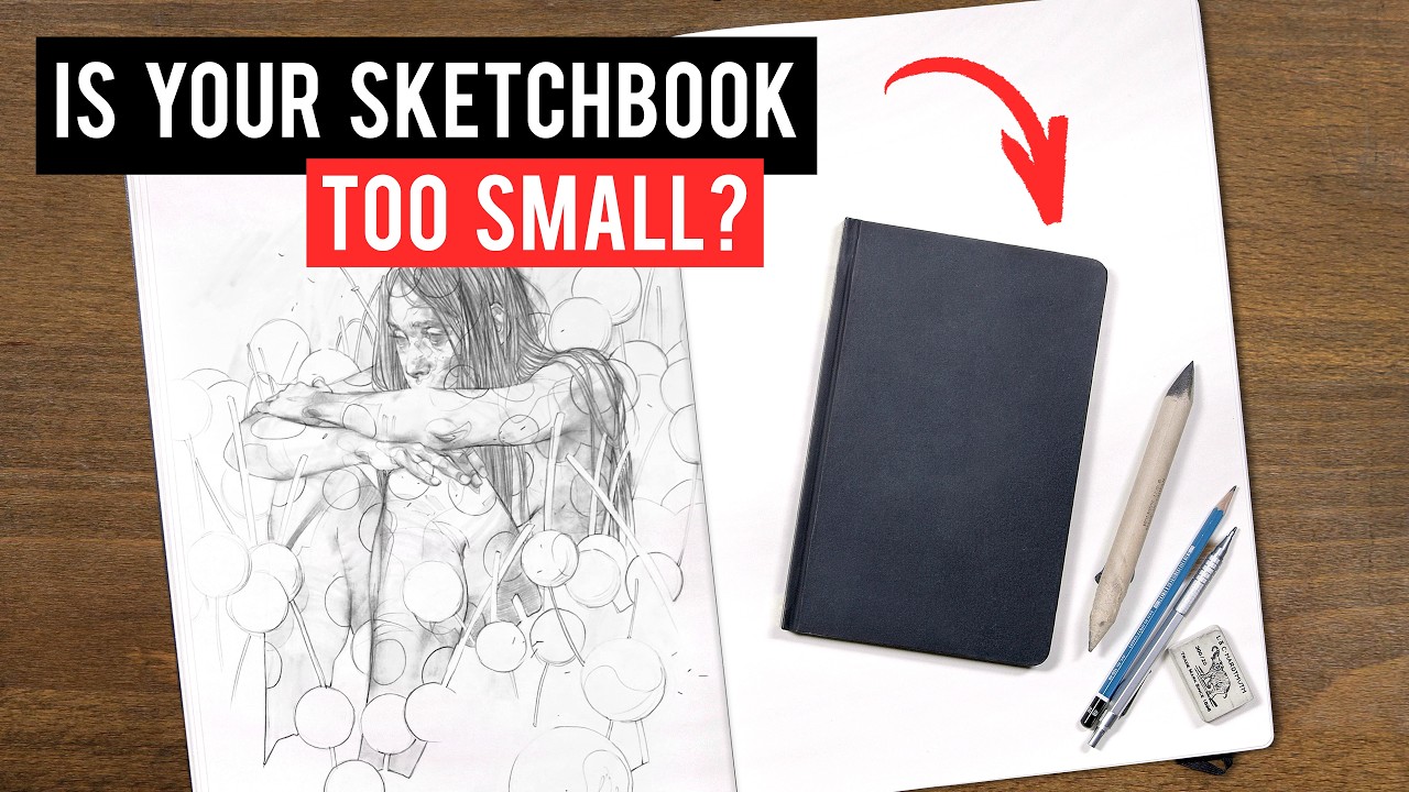 Challenging Myself to Draw Bigger (Sketchbook Tour)