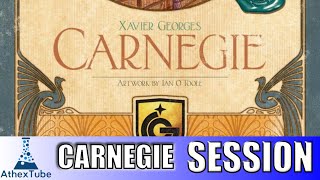 Carnegie Board Game - Full 4 Player Playthrough on Board Game Arena