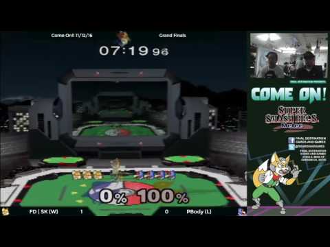 FD Presents: Come On!! 11/12/16 Singles - Grand Finals: FD | SK (Fox) vs. Pbody (Falco)