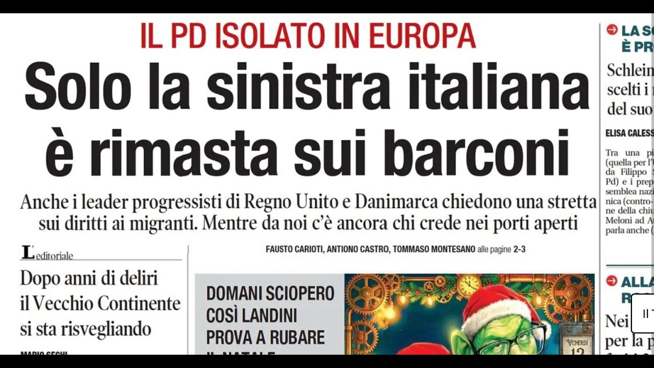 RASSEGNA STAMPA 11 DICEMBRE 2025. QUOTIDIANI NAZIONALI ITALIANI  PRIME PAGINE DEI GIORNALI DI OGGI