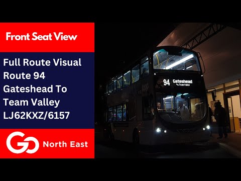 Full Route Visual | Go North East Bus Route 94 Loop - Gateshead Circular via Heworth | LJ62KXZ/6157