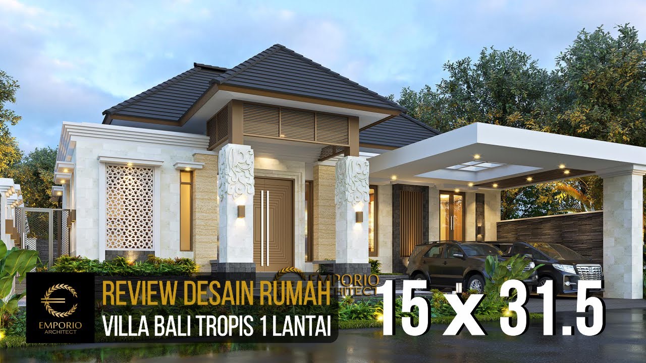 Video 3D Desain Rumah Villa Bali 1 Lantai Ibu Dewi - Purwakarta