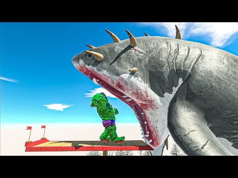 MUTANT MEGALODON EATS HULK - Animal Revolt Battle Simulator