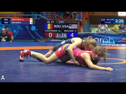 1/8 WW - 43 kg: A. CRISTESCU (ROU) v. E. SHILSON (USA)