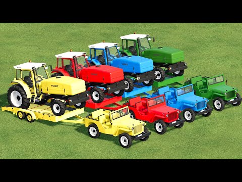 MINI TRACTORS OF COLORS! TRANSPORT OF COLORS! ANIMAL FEEDING WITH FENDT TRACTOR! Farming Simulator22