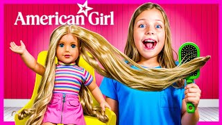 Download lagu My Doll has the LONGEST Hair! Salon, Tea Party, & Shopping! Kin Tin Visits the American Girl Store! mp3 Download lagu My Doll has the LONGEST Hair! Salon, Tea Party, & Shopping! Kin Tin Visits the American Girl Store! mp3