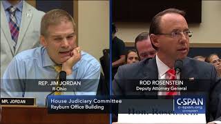 Full exchange between Rep. Jim Jordan and Deputy Attorney General Rod Rosenstein (C-SPAN)