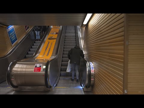 Czech Republic, Prague, Můstek Metro Station, 3X escalator