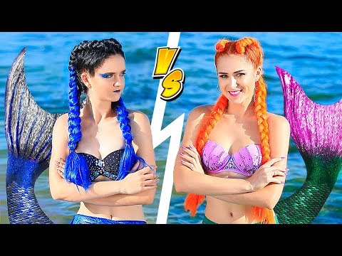Makeup Challenge! 10 DIY Good Mermaid Makeup vs Bad Mermaid Makeup!
