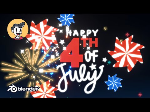 Blender Fireworks with Grease Pencil  & Geometry Nodes - 2D/3D Animated Scene