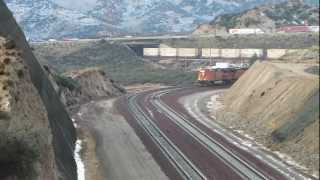 preview picture of video 'BNSF 5074 leading the Z-SBDALT9-23 through Alray'