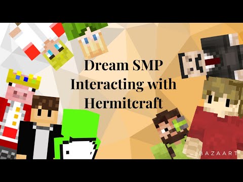 Dream SMP Interacting with Hermitcraft (Grian, Iskall, Technoblade, TommyInnit and Wilbur Soot)