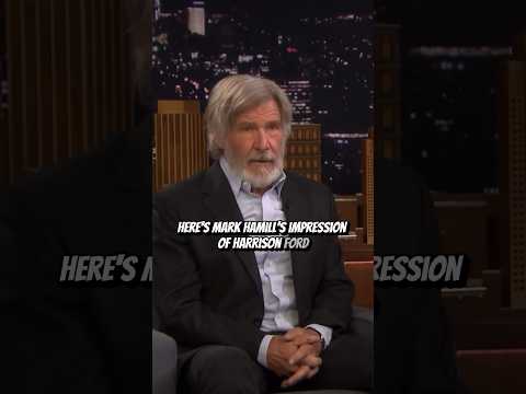 Harrison Ford watches Mark Hamill impersonate him