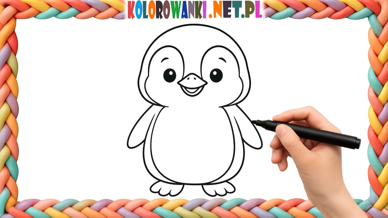 Jak narysować pingwinka 🐧 Rysowanie dla dzieci krok po kroku