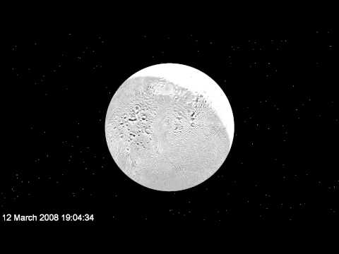Cassini flyby of Saturn's icy moon Enceladus in 2008