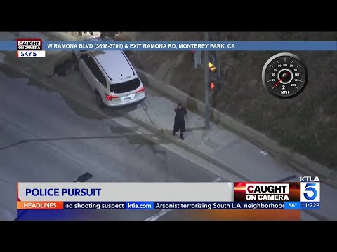 Trio of Shooting Suspects Run and Hide After Dangerous LAPD Pursuit Crash | Caught on Camera