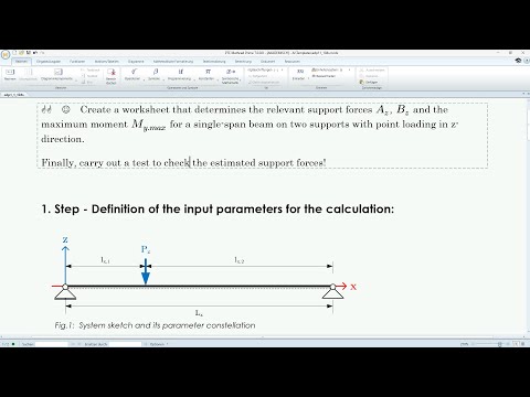 MathCAD Prime Basics - L1: T3 Creating a simple Worksheet for statical Calculations