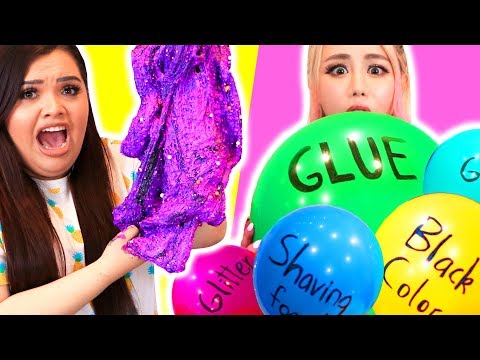 Mystery Slime Balloon Challenge with Karina Garcia! Video
