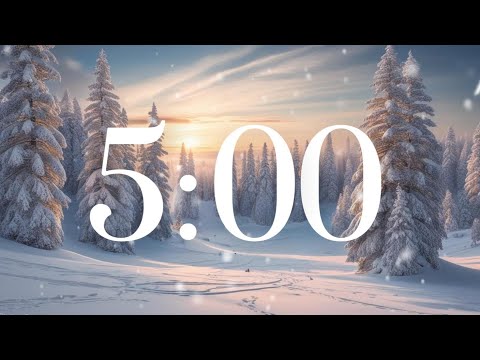 5-Minute Winter Snow Timer with Calming Piano Music