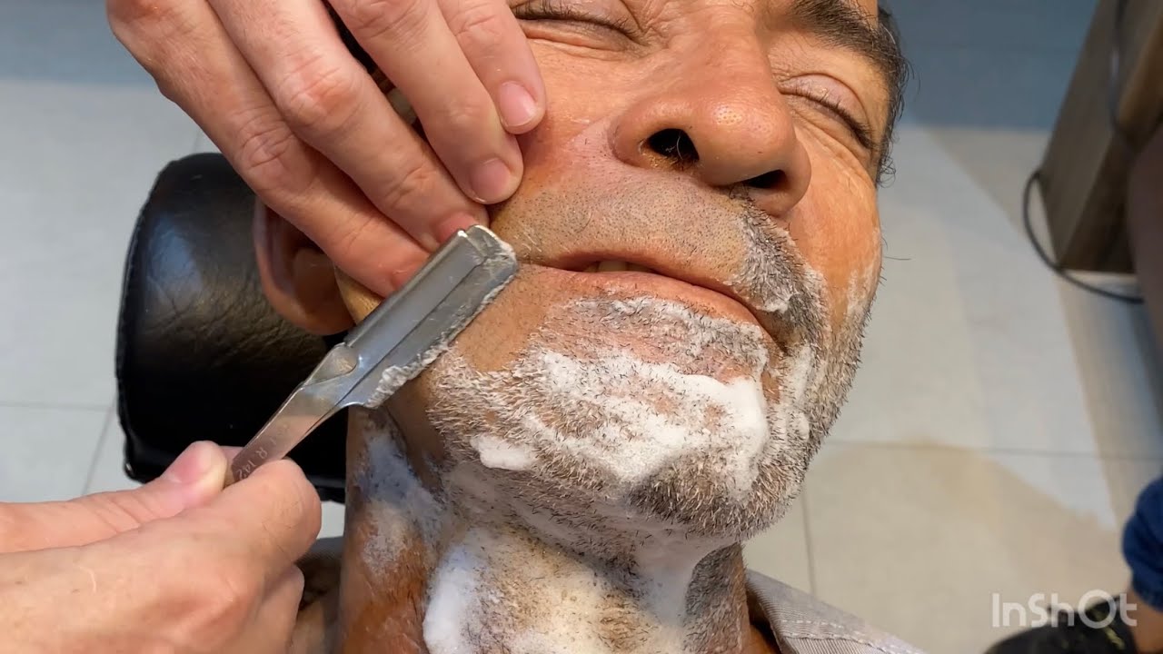 Como fazer uma barba raiz | aprenda raspar barba com Navalha , jeito tradicional