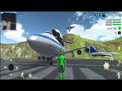Rope Frog Ninja Hero Car Vegas; Flight Plane 🛫🛬 -Gameplay