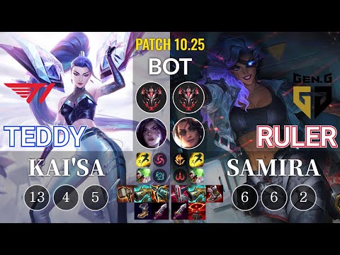 T1 Teddy Kai'Sa vs GEN Ruler Samira Bot - KR Patch 10.25