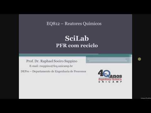 Modelagem de PFR com reciclo no Scilab (versão corrigida)