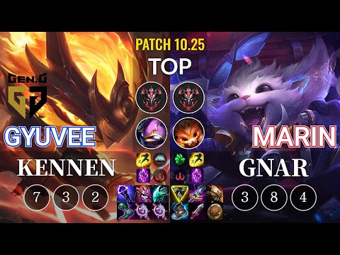 GEN gyuvee Kennen vs MaRin Gnar Top - KR Patch 10.25