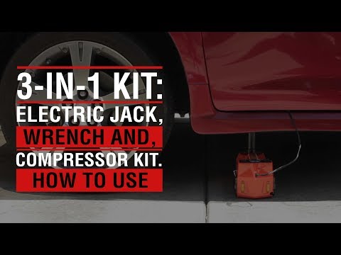 3-IN-1 ELECTRIC Jack, Impact Wrench, Air Compressor Kit - Roadside Emergency Wagan Tech - #7010