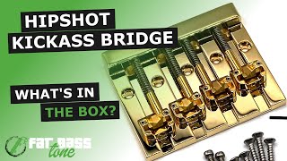 Video thumbnail for Hipshot Kickass Fender® Replacement Bridge: What’s In The Box (A Close-Up Look) by Fat Bass Tone