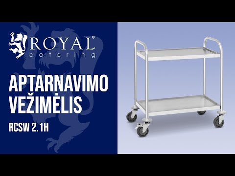 vaizdo įrašas - Aptarnavimo vežimėlis - 2 lentynos - iki 150 kg