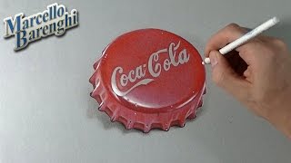 How to draw a 3D Coca-Cola Cap