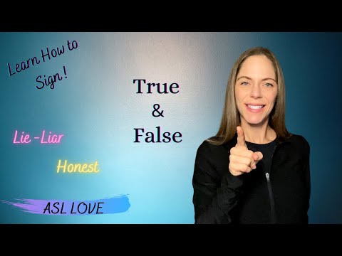 Part of a video titled Sign - TRUE and FALSE - Sign Language - ASL - YouTube