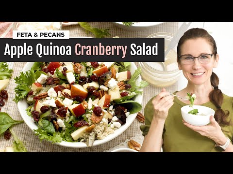 Apple Quinoa Cranberry Salad with Feta and Pecans | Apple Dressing