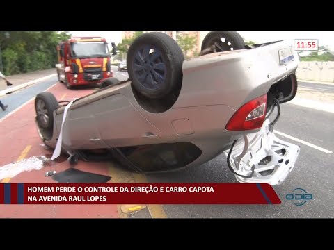 Homem perde o controle da direção e carro capota na Avenida Raul Lopes 14 01 2021