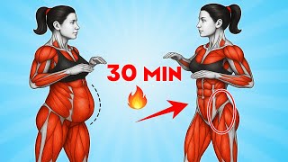 ➜ 30-Min Morning Workout to Burn Belly Fat & Reset Your Core | No Equipment Weight Loss for Women