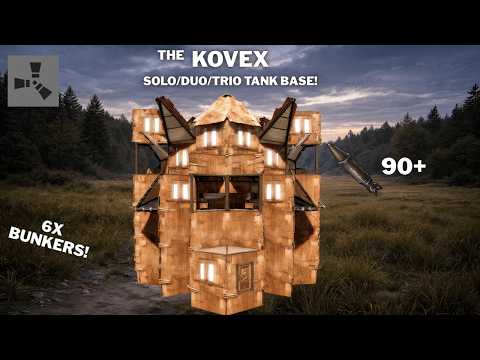 THE KOVEX – Solo/Duo/Trio Tank Base | 6 Bunkers | Open Core & Shield Wall | Floorstack | Rust 2026