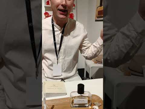 Anatole Lebreton introducing his latest perfume called Cornaline.