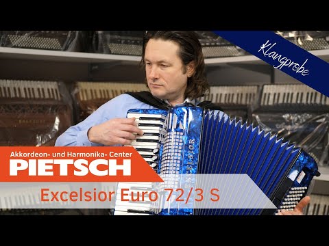 Akkordeon - Excelsior Euro 72 3 S in Blau - Klangprobe