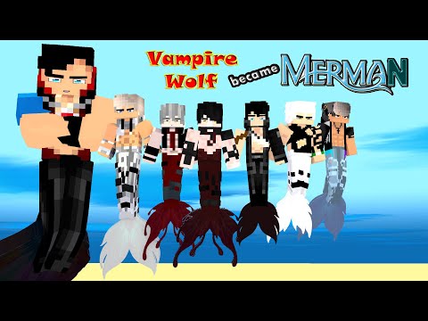 Vampire Wolf Became Mermen to Save Mermaids But their Opponents are Powerful #minecraft #animation