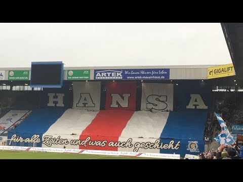 Choreo, Pyro & Support im Spiel F.C. Hansa Rostock – FC Energie Cottbus (22.12.2018)