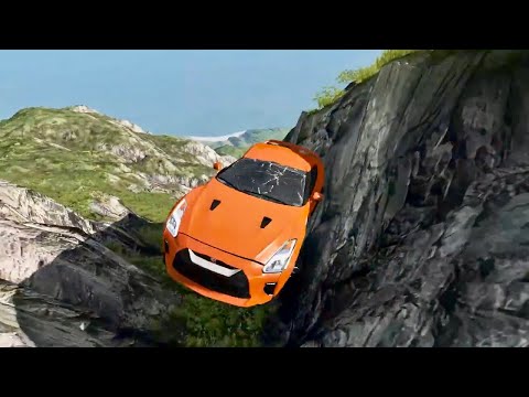 Cliff Drops with Crash Test Dummy- BeamNG.Drive