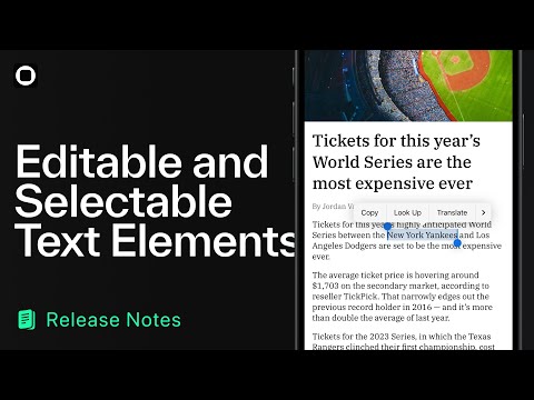 Editable and Selectable Text Elements