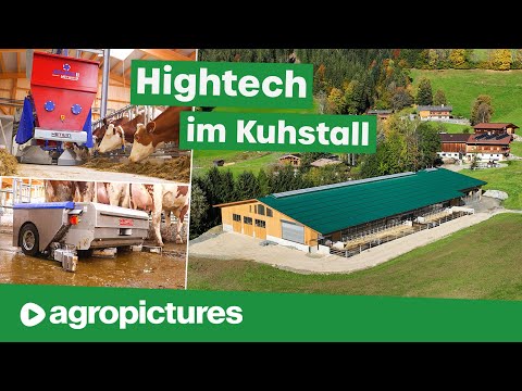 Hightech Kuhstall in Tirol | Hetwin Fütterungsroboter, Einstreuroboter und Entmistungsroboter