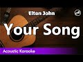 Elton John, Lady Gaga - Your Song (karaoke acoustic)