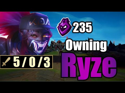 235 cs at 24 mins !!!  Perfecting my Akali against Ryze - Akali vs Ryze   I   Care4Dash